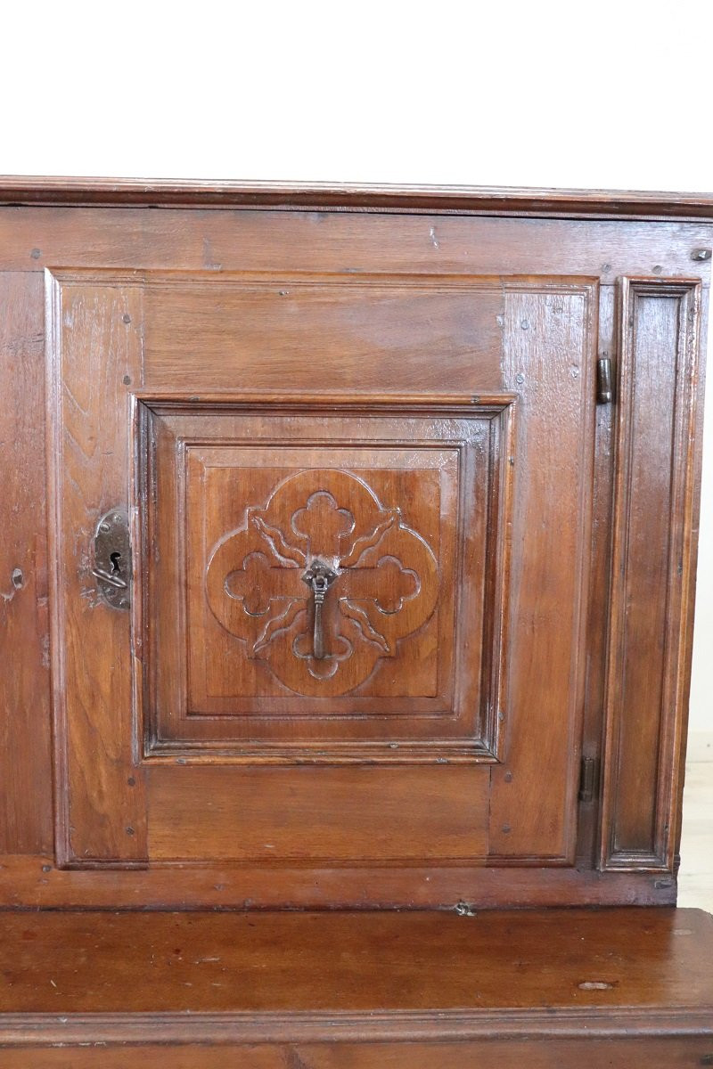 Antique Kneeler In Walnut, Italy 18th Century-photo-4