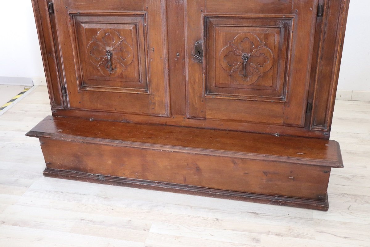 Antique Kneeler In Walnut, Italy 18th Century-photo-1