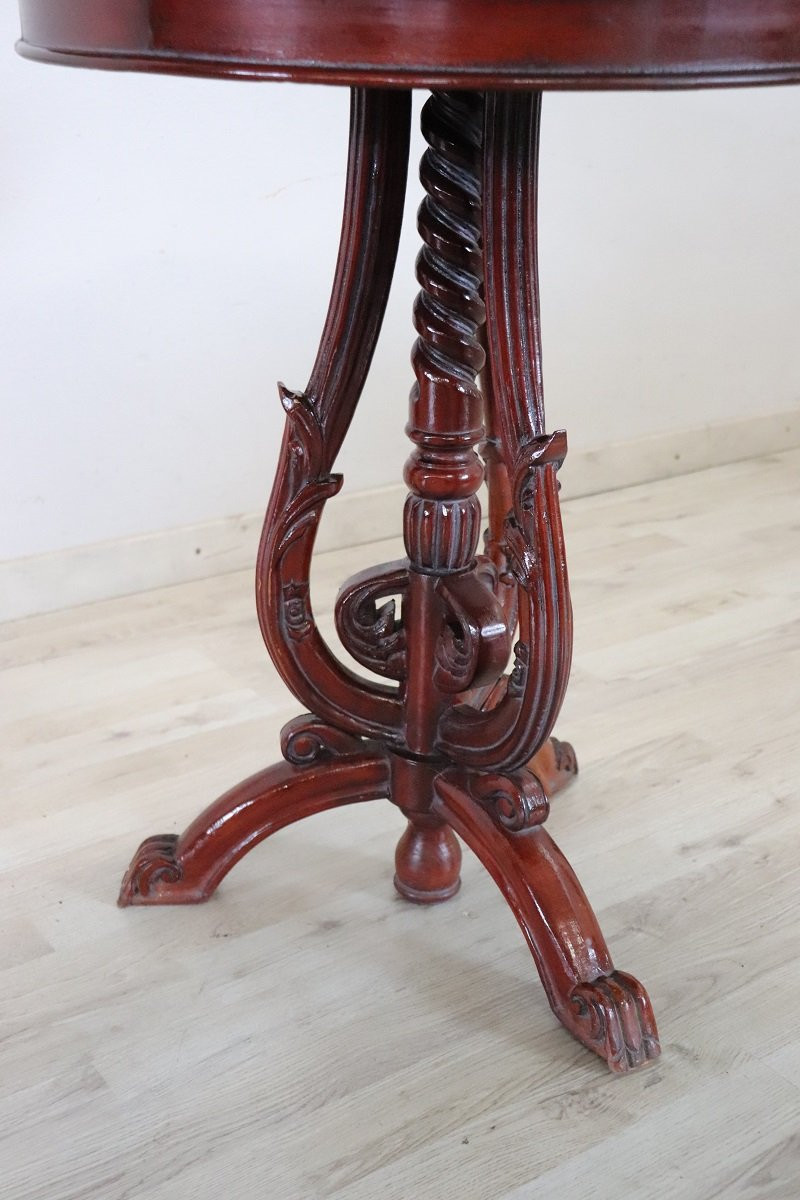 Side Table In Beech Wood With Marble Top-photo-4
