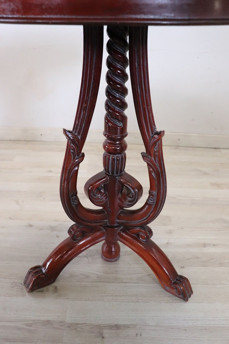 Side Table In Beech Wood With Marble Top-photo-3