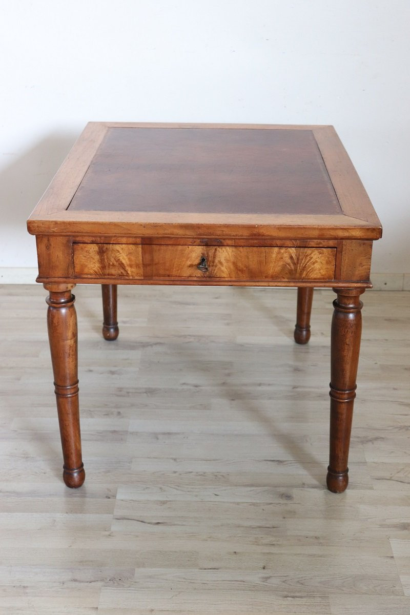 Bureau ancien en noyer, Italie Milieu du 19ème siècle-photo-3