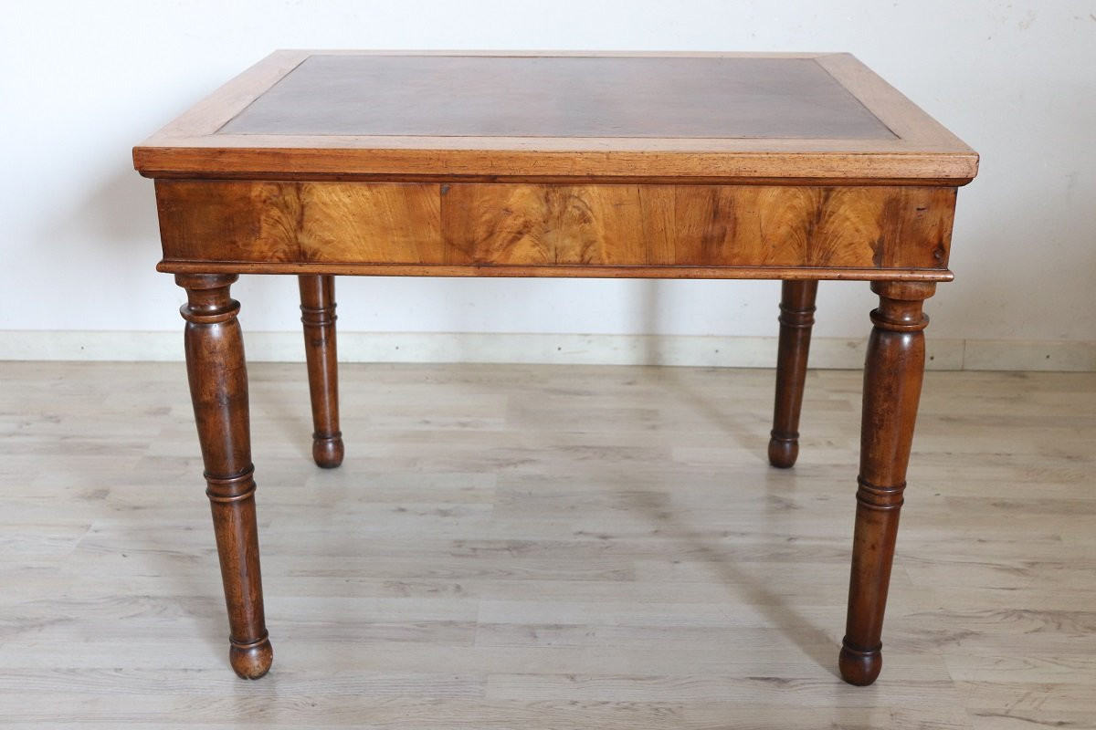 Bureau ancien en noyer, Italie Milieu du 19ème siècle-photo-5