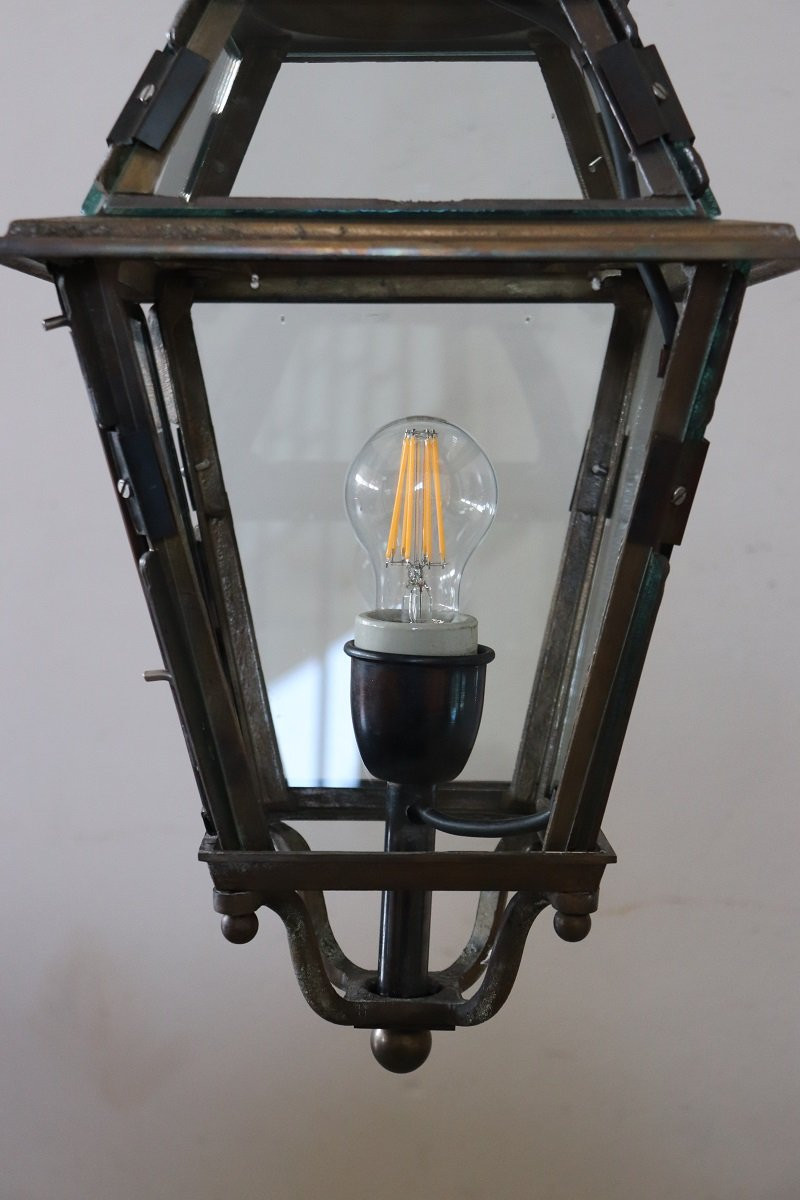 lanterne vintage italienne 1980 en verre et lation-photo-3