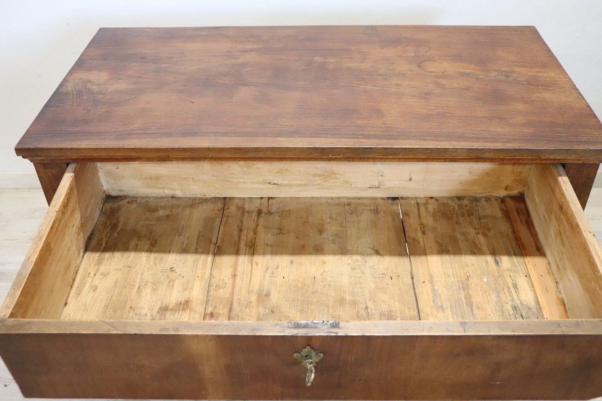 Antique Desk In Walnut, Italy Late 18th Century-photo-4