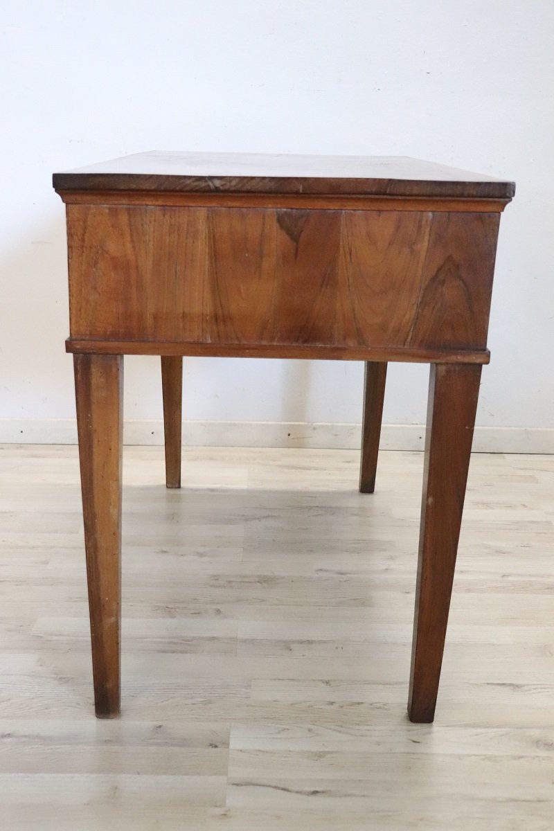 Antique Desk In Walnut, Italy Late 18th Century-photo-2