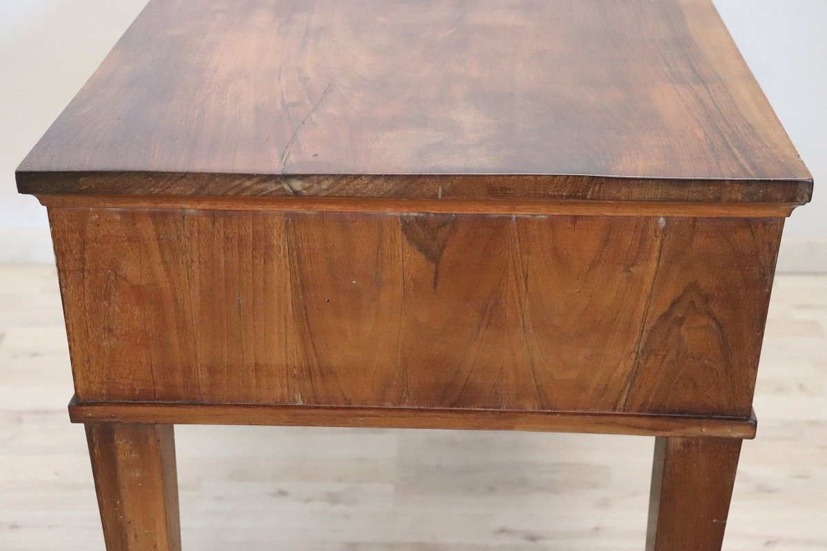 Antique Desk In Walnut, Italy Late 18th Century-photo-3