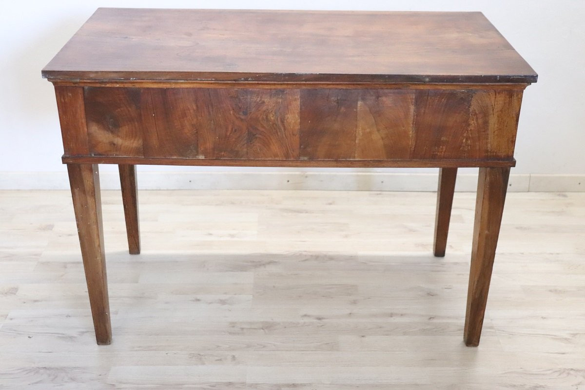 Antique Desk In Walnut, Italy Late 18th Century-photo-4
