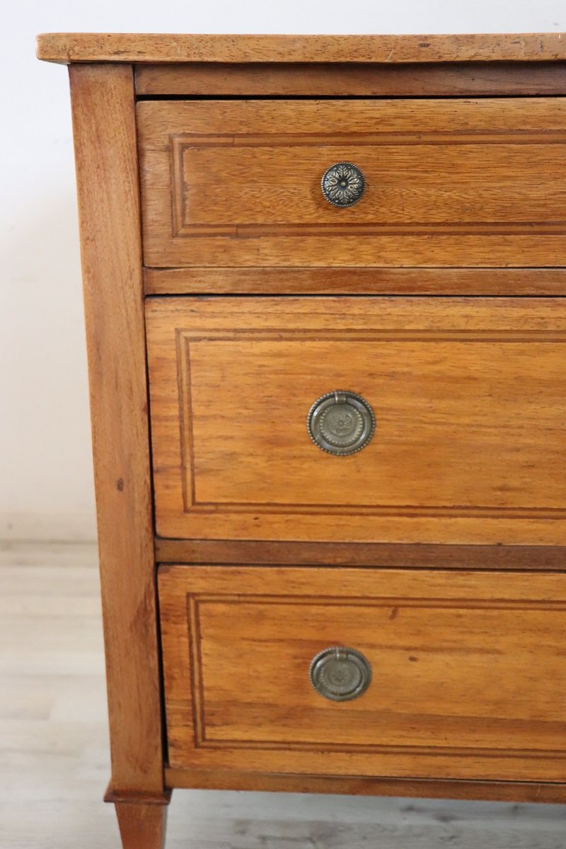 Inlay Walnut Antique Chest Of Drawers, Italy Late 18th Century-photo-1