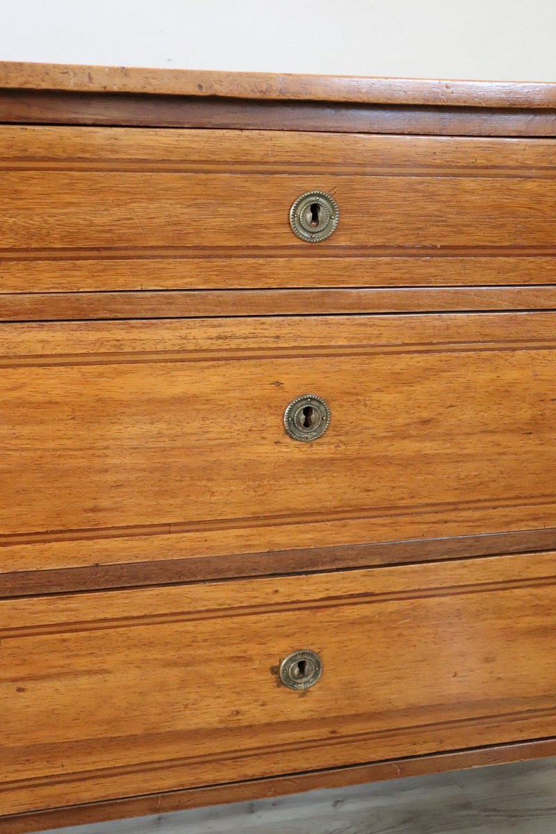 Inlay Walnut Antique Chest Of Drawers, Italy Late 18th Century-photo-2