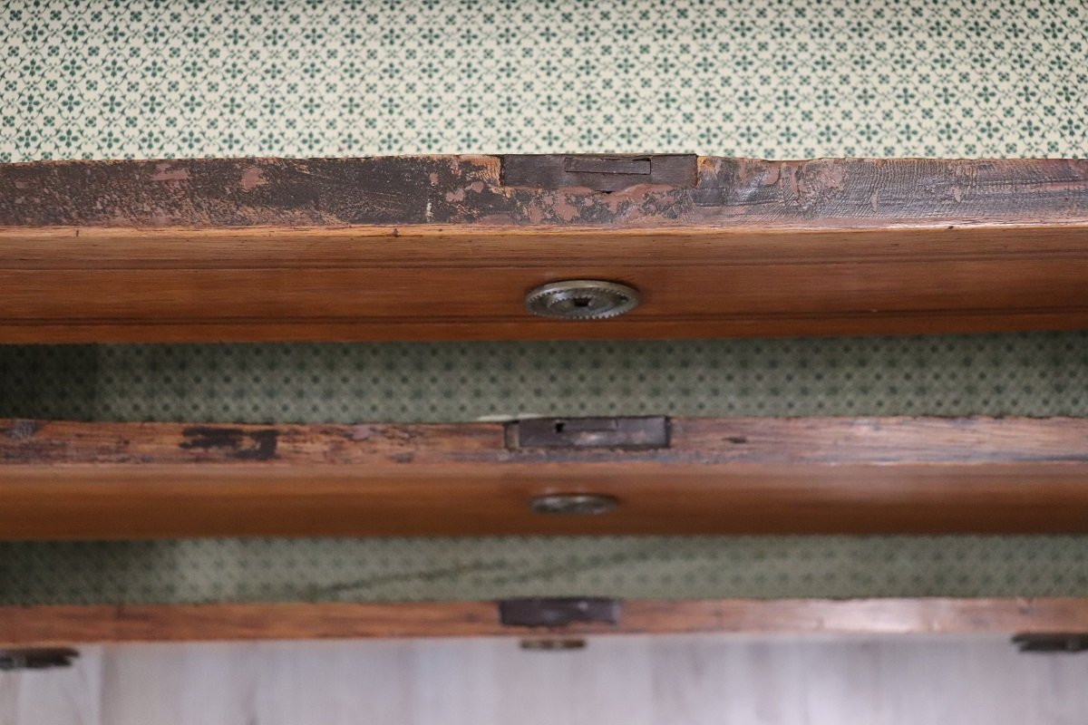 Inlay Walnut Antique Chest Of Drawers, Italy Late 18th Century-photo-7