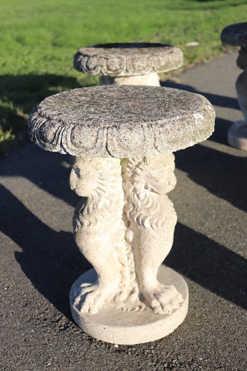 Garden Set Table And 6 Stools, Italy Early 20th Century-photo-1