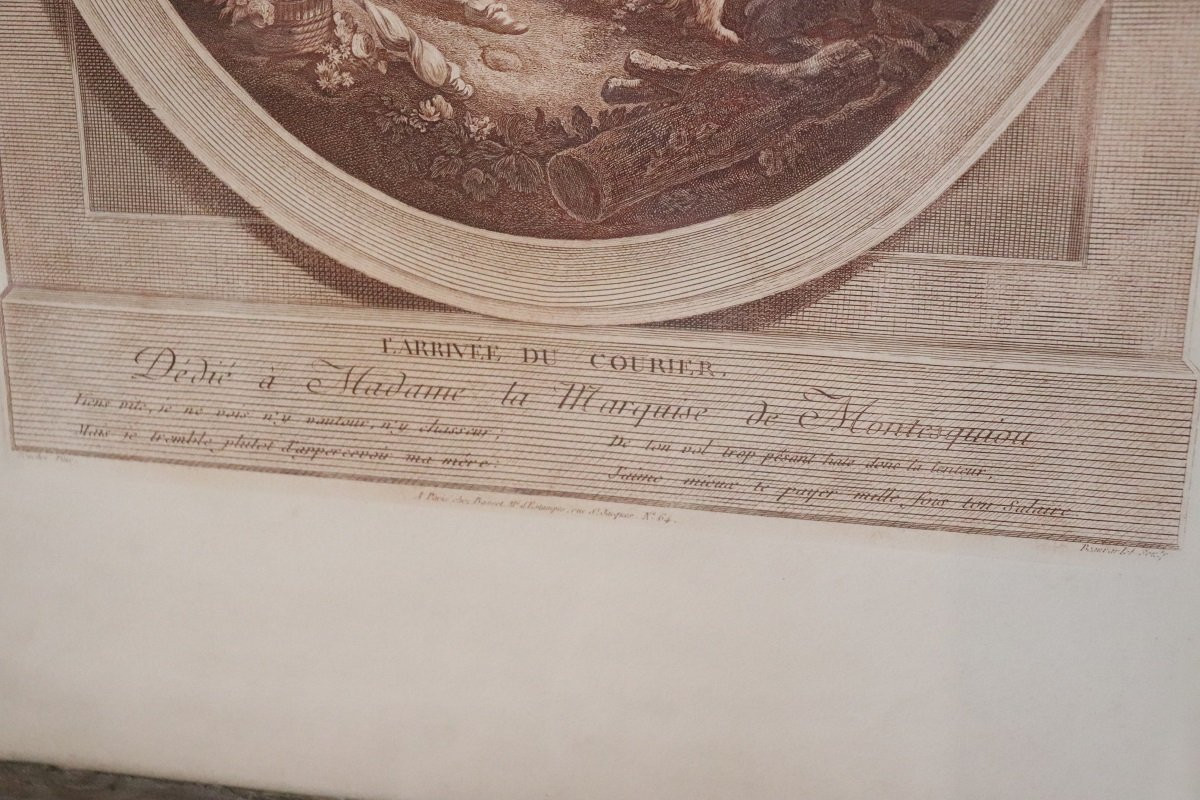 French Antique Copper Engravings Romantic Scenes-photo-2