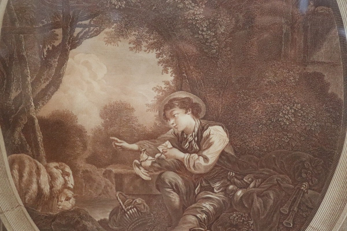 French Antique Copper Engravings Romantic Scenes-photo-5