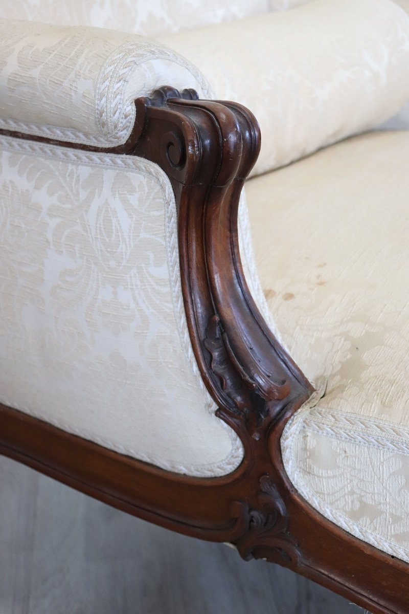 Antique Chaise Longue, Italy Late 19th Century-photo-4