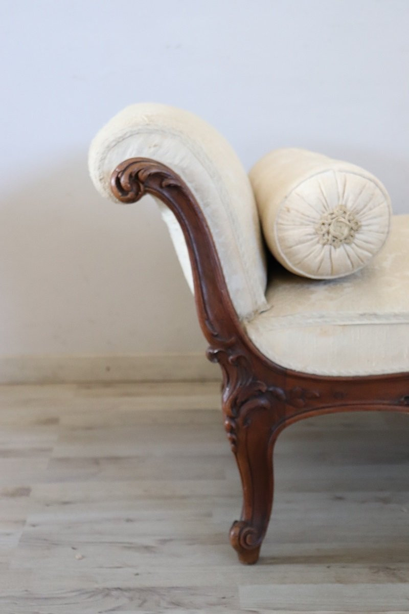 Antique Chaise Longue, Italy Late 19th Century-photo-6