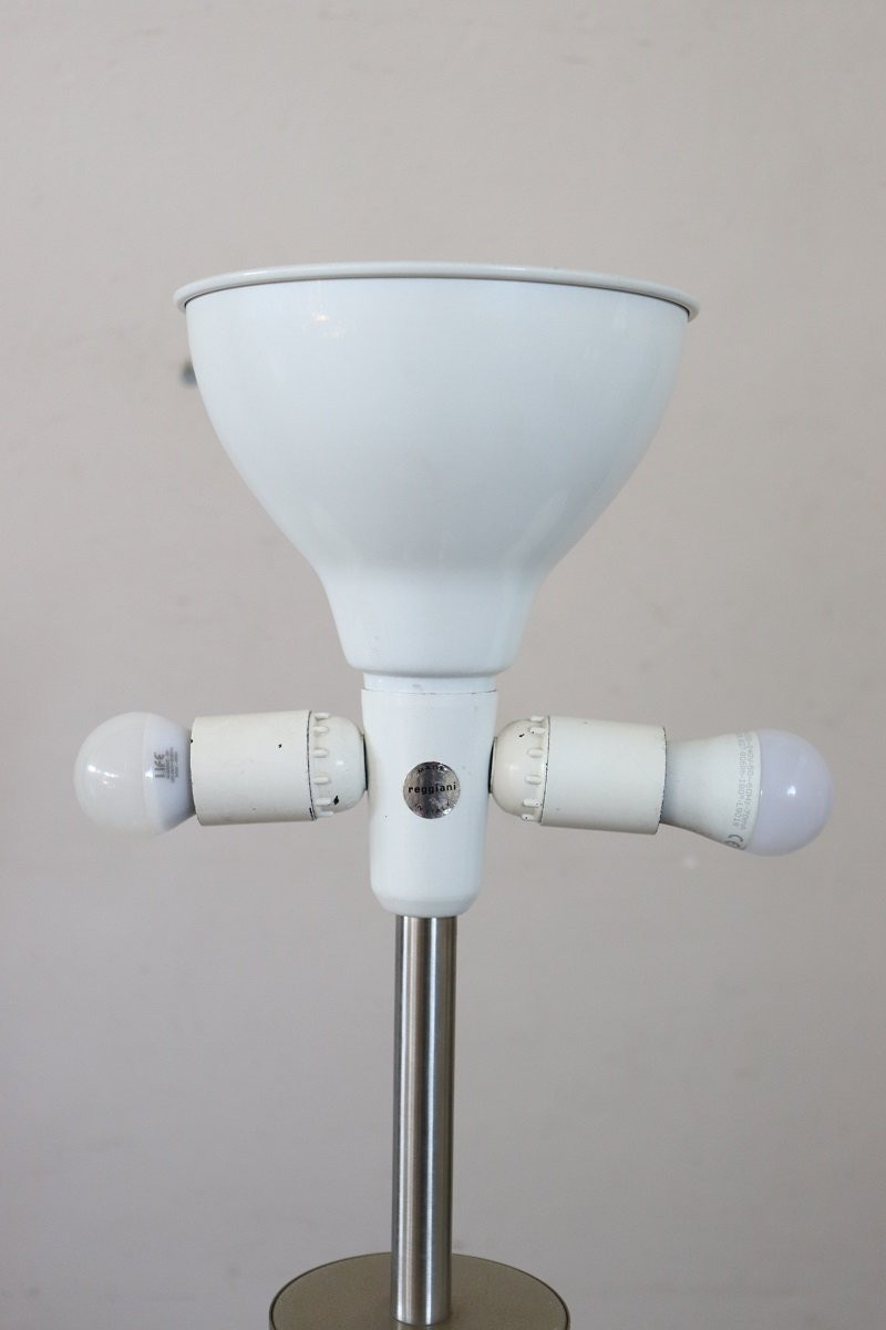 Large Table Lamp In Satin-chrome Steel By Goffredo Reggiani, Italy 1970s-photo-3