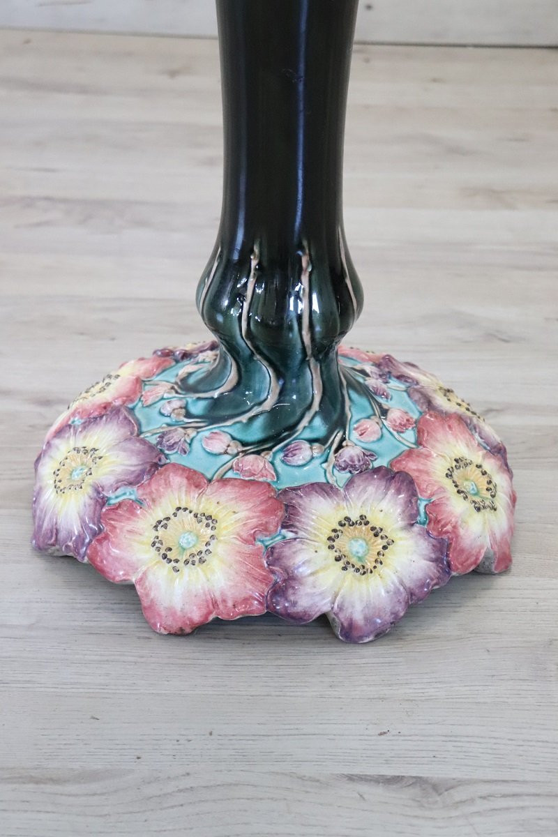 Vase à colonne en céramique Art Nouveau-photo-4