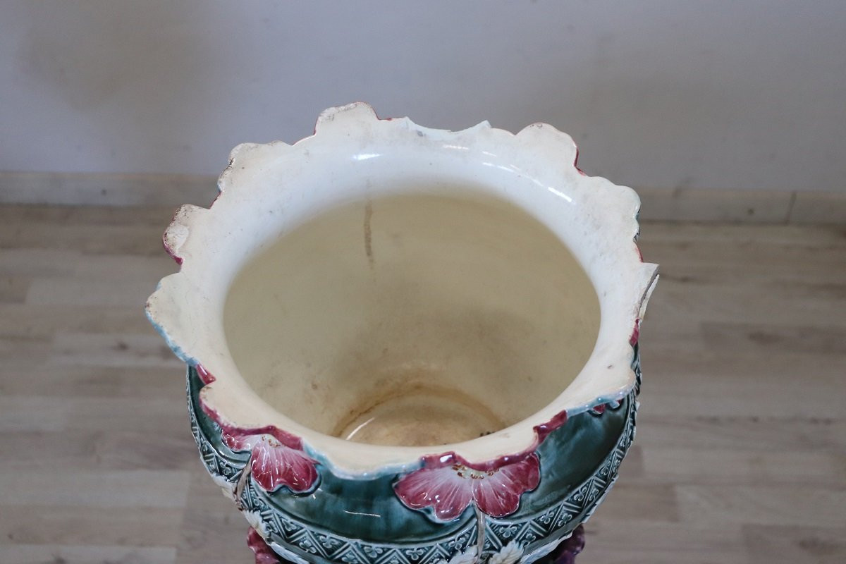 Vase à colonne en céramique Art Nouveau-photo-1