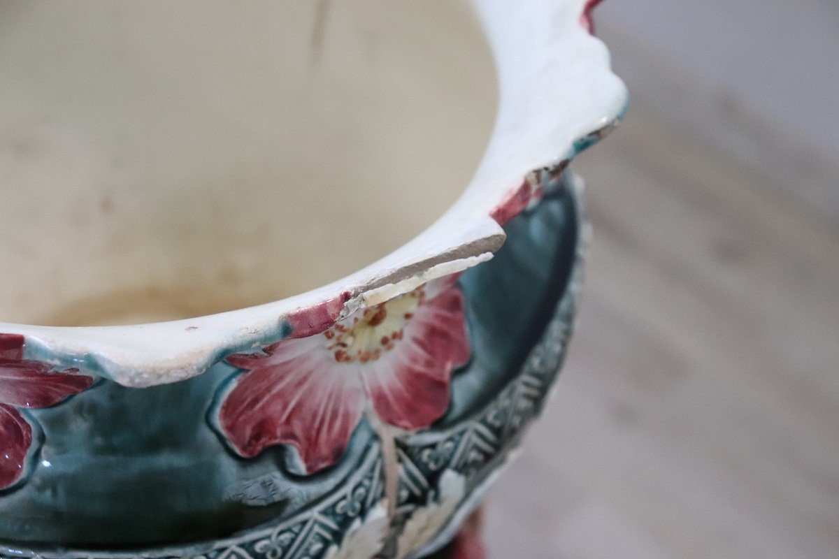 Vase à colonne en céramique Art Nouveau-photo-2