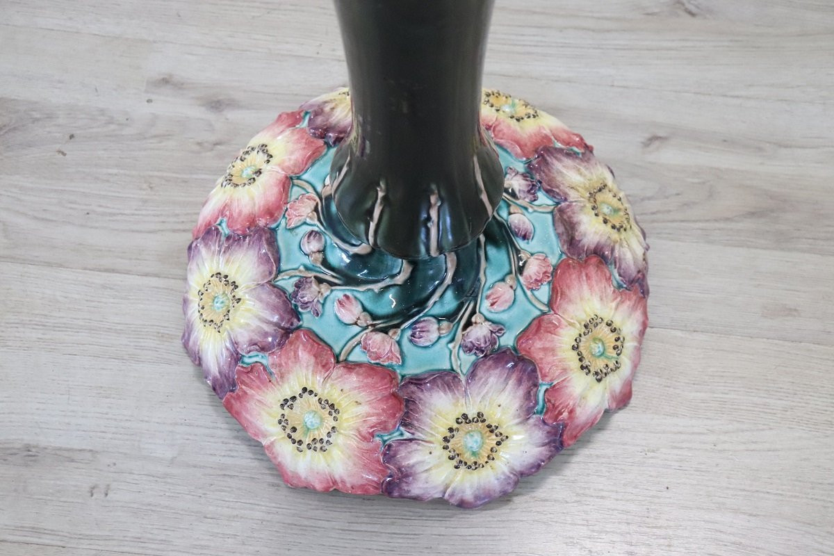 Vase à colonne en céramique Art Nouveau-photo-6