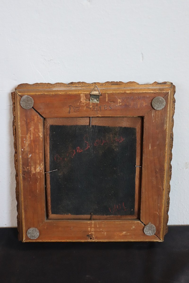 Nu d'une jeune femme, peinture à l'huile sur bois, Italie, début du XXe siècle-photo-2