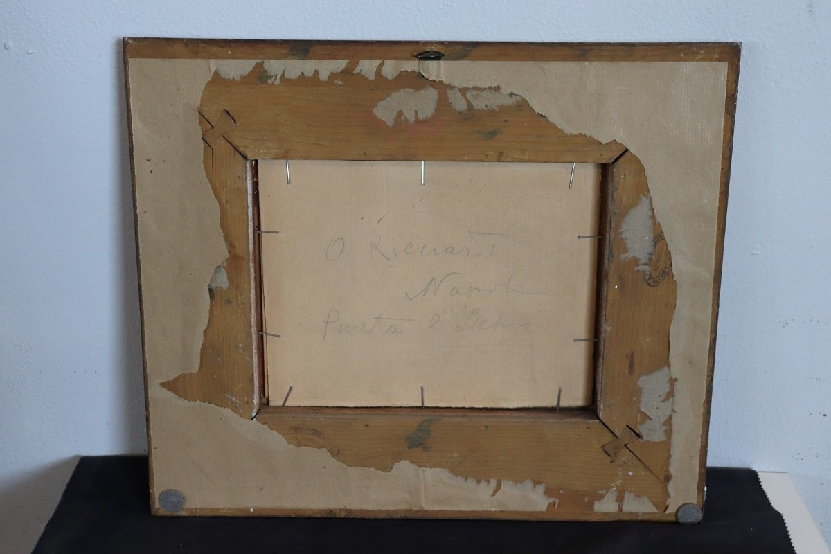 Landscape Of Ischia, Oil Painting On Board, Italy Early 20th Century-photo-4