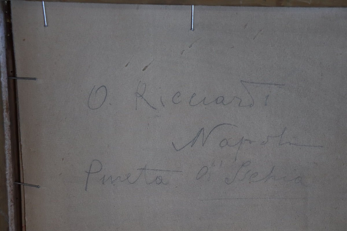 Landscape Of Ischia, Oil Painting On Board, Italy Early 20th Century-photo-5