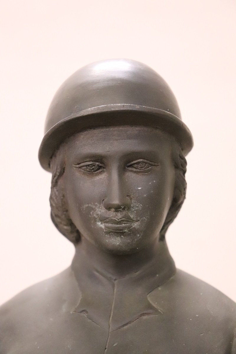 Bronze Sculpture Signed, Horse And Jockey, Height 103 Cm-photo-2