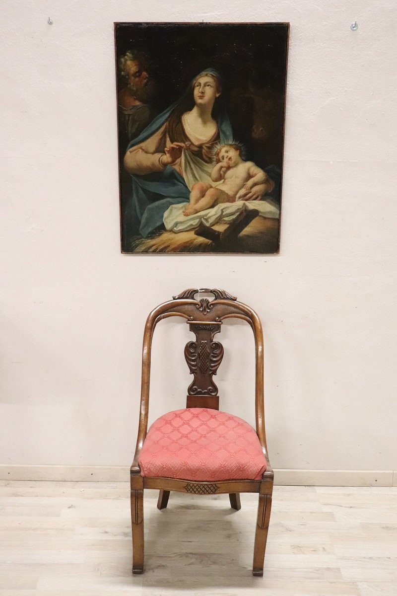 Sainte Famille, peinture à l'huile sur toile, école italienne du XVIIIe siècle-photo-5