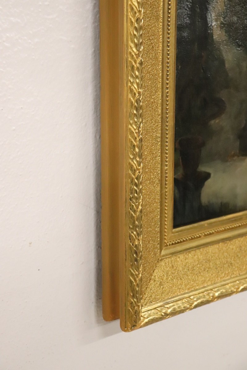 Scène romantique, peinture à l'huile, Italie, XIXe siècle-photo-7