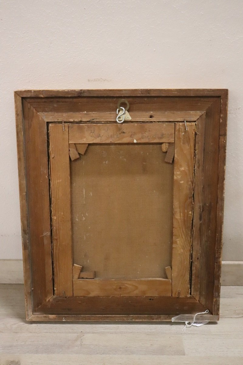 Scène romantique, peinture à l'huile, Italie, XIXe siècle-photo-8