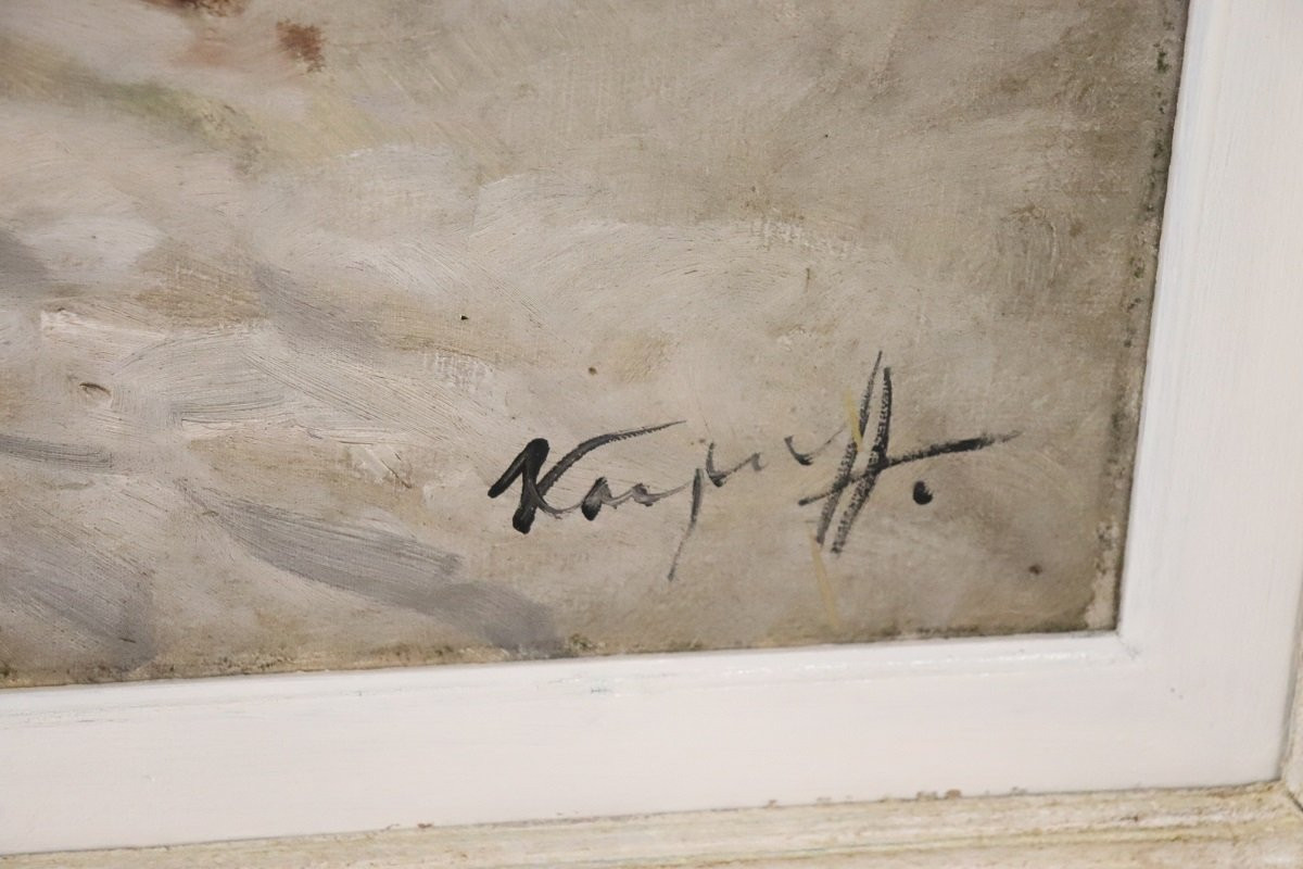 Oil Painting On Canvas, Winter Landscape, Signed Karpoff-photo-2