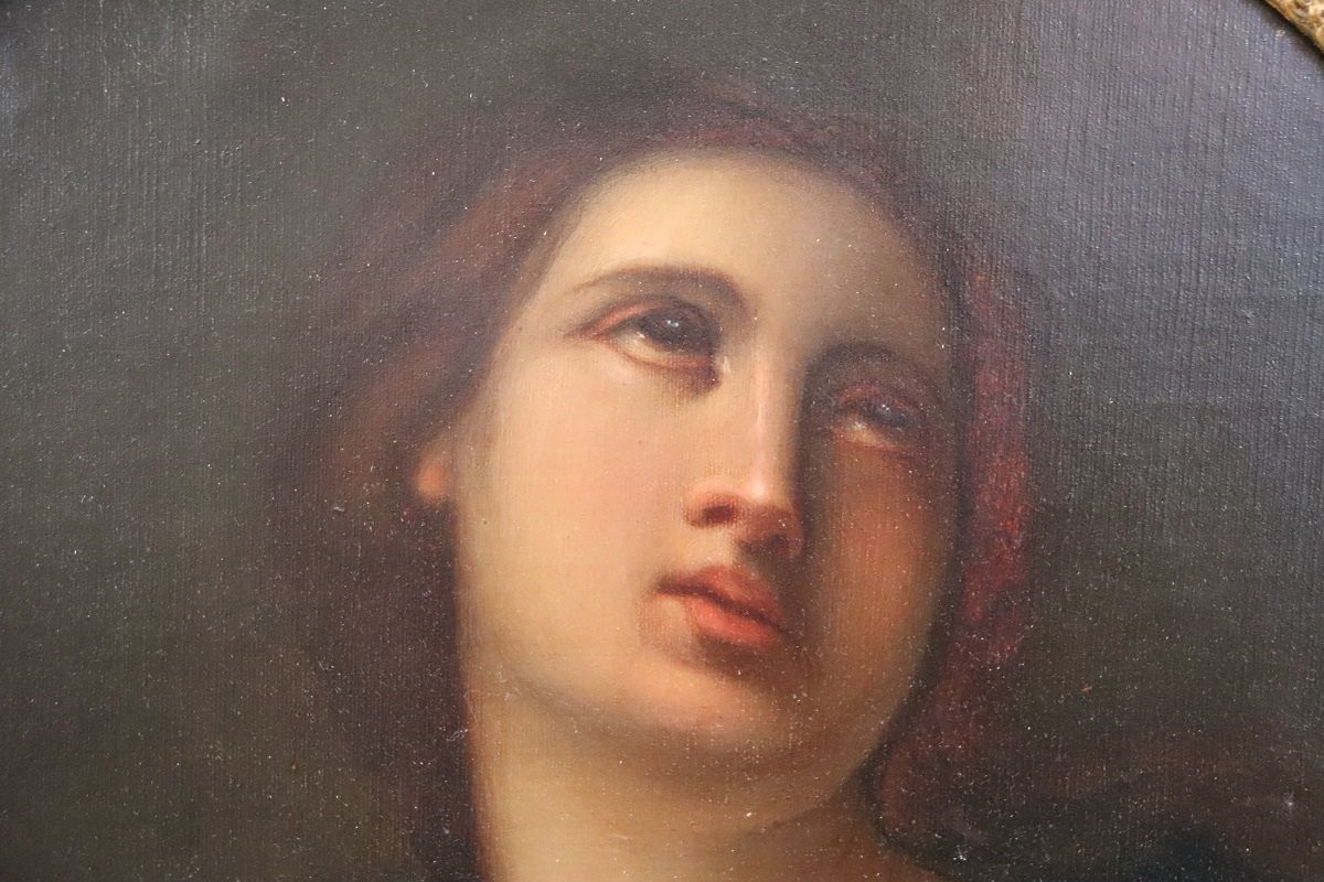 Oil Painting On Canvas, Mary Magdalene In Prayer, 19th Century-photo-7