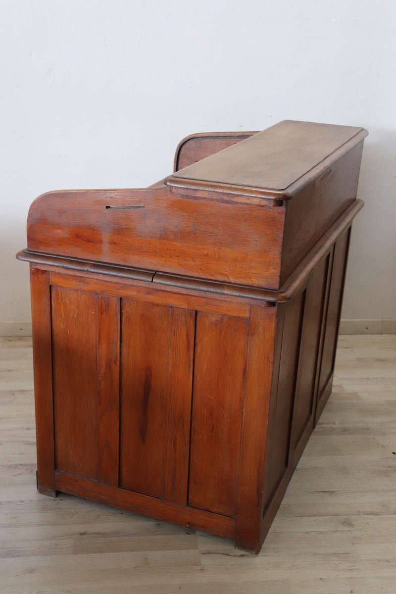 Bureau à cylindre en chêne, Italie, début du XXe siècle-photo-7