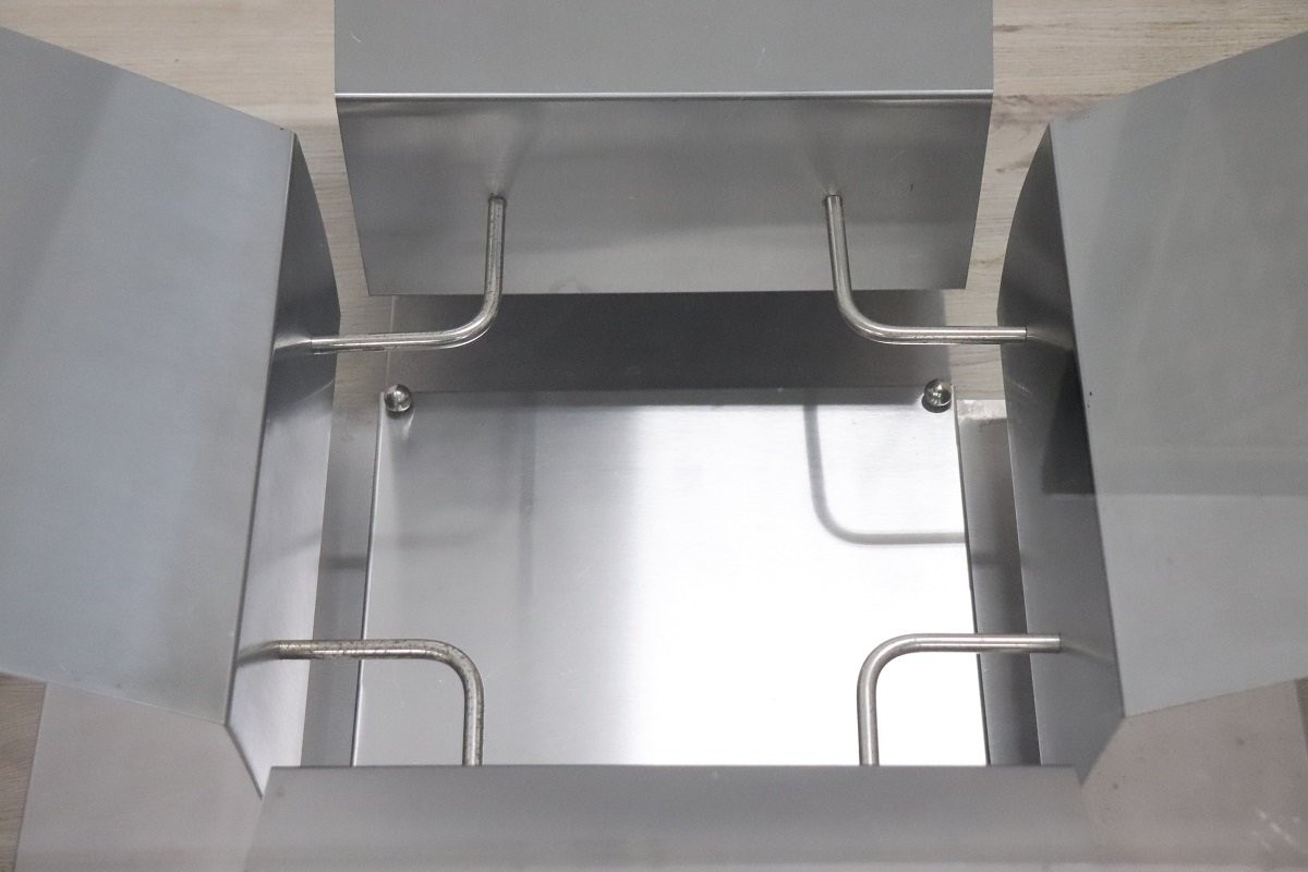 Table basse carrée en acier et verre, Italie, années 1970-photo-4