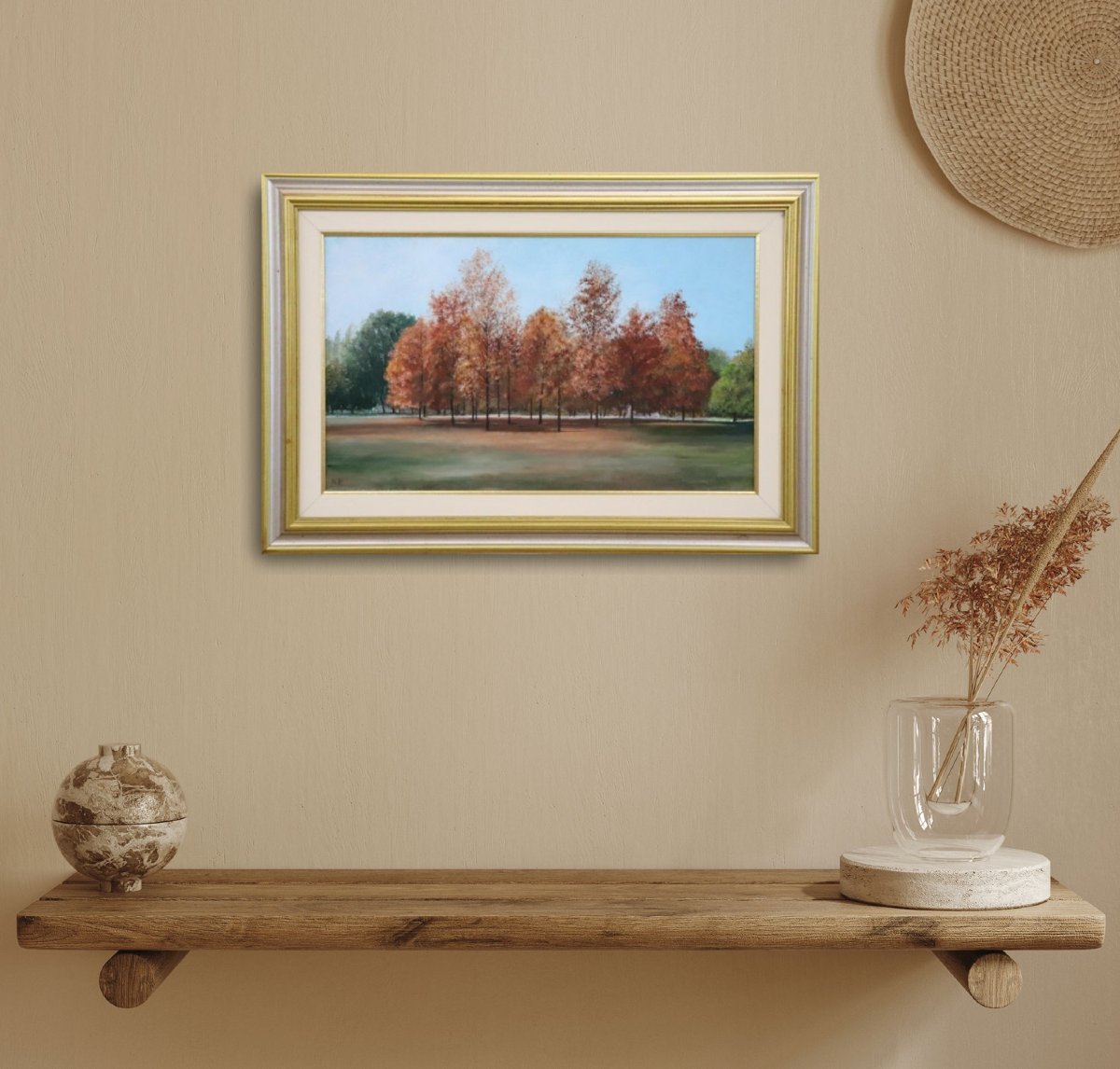 Autumn Landscape, Oil On Canvas Cardboard, Italy 20th Century-photo-4
