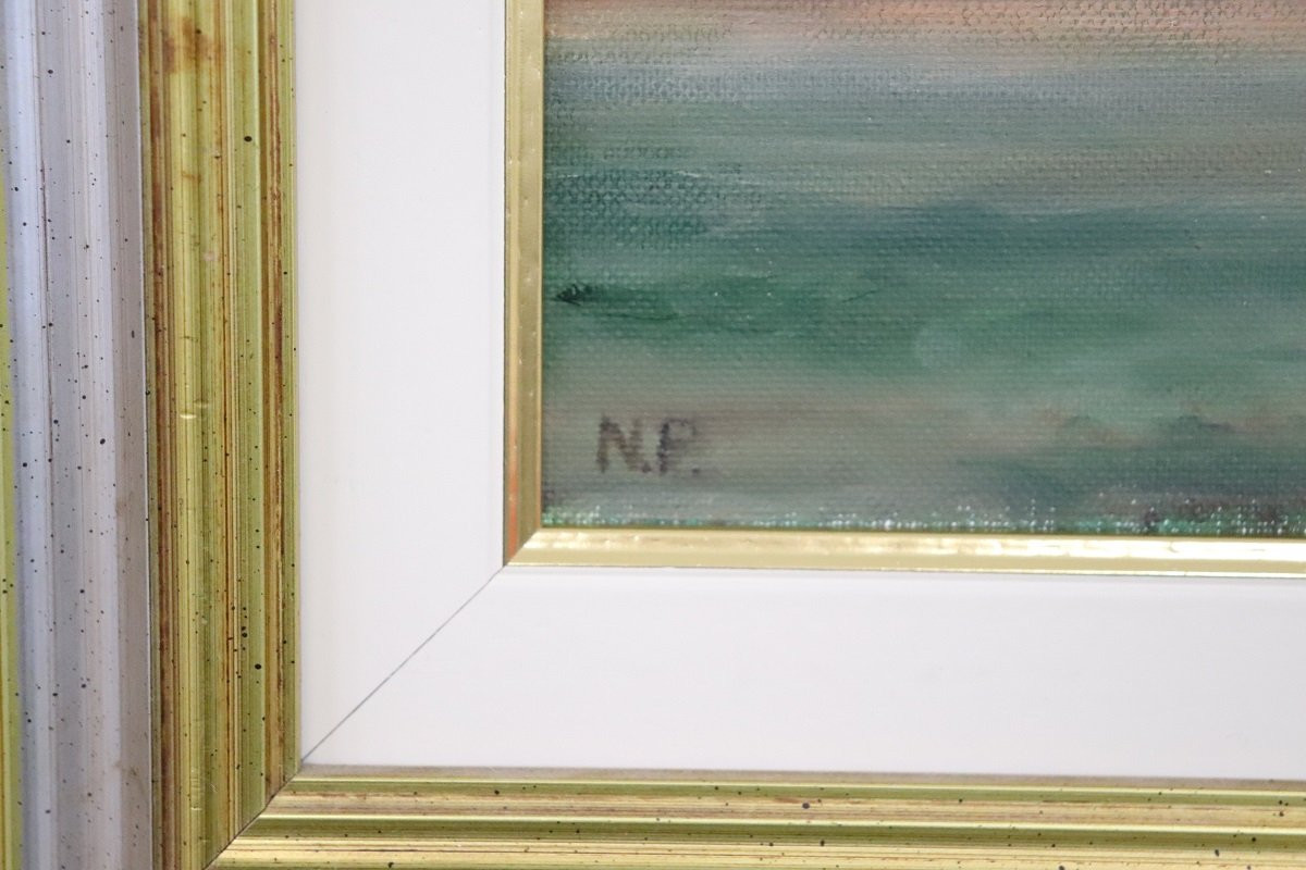 Autumn Landscape, Oil On Canvas Cardboard, Italy 20th Century-photo-2