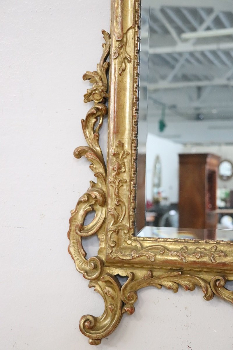 Louis XVI Style Carved And Gilded Wood Wall Mirror, Italy Early 20th Century-photo-1