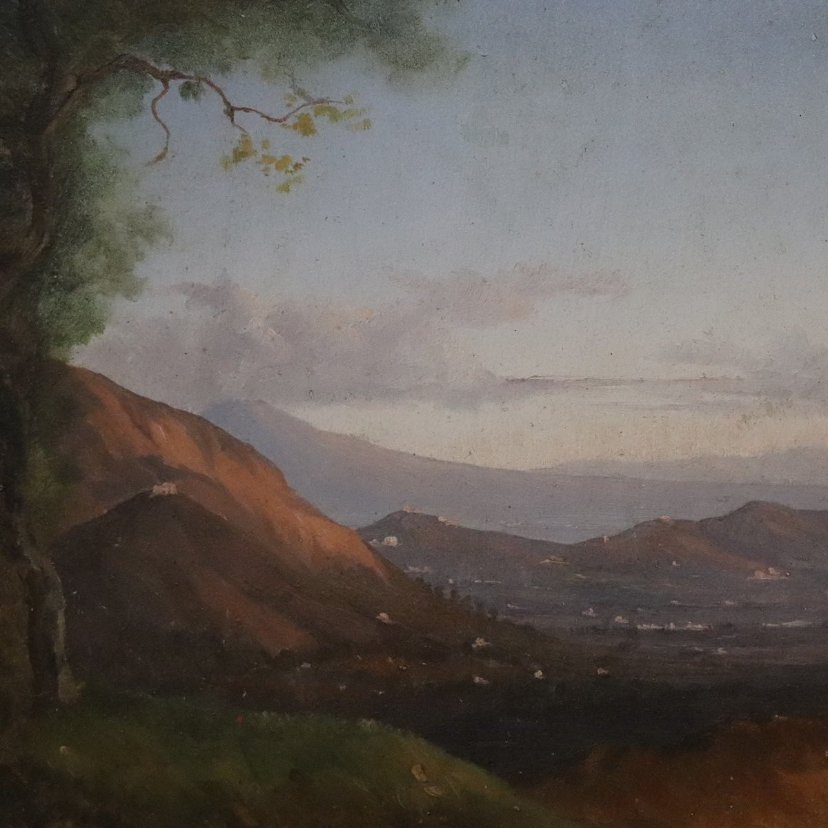 Panoramic View Of Naples, Oil Painting On Canvas, Italy 19th Century-photo-3