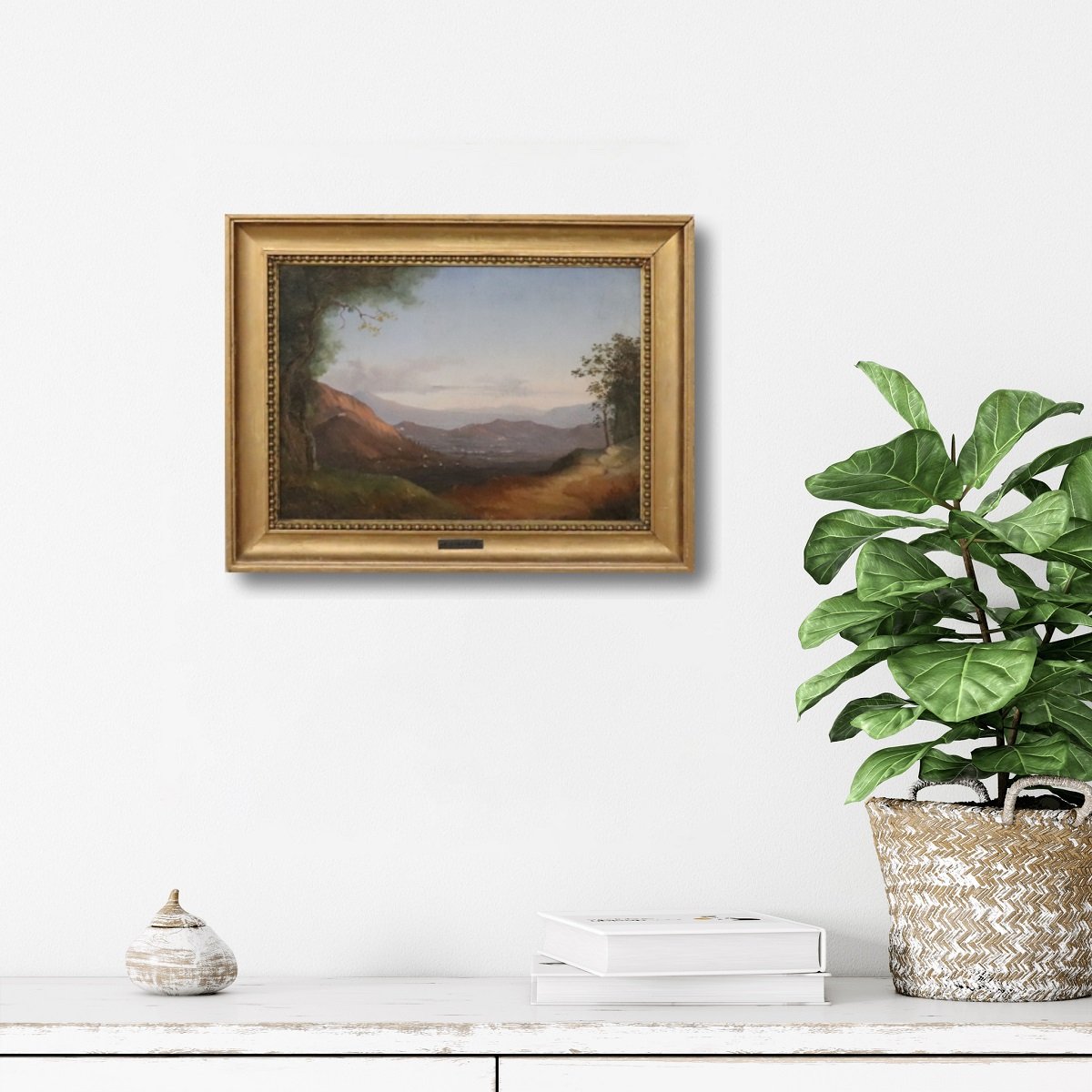Panoramic View Of Naples, Oil Painting On Canvas, Italy 19th Century-photo-4