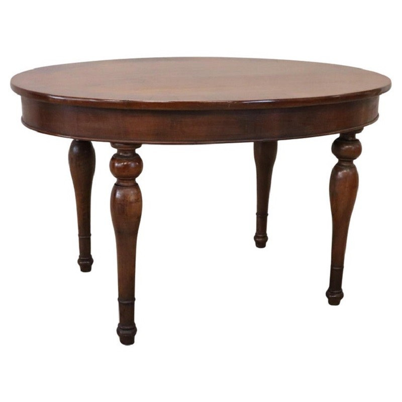 Antique Oval Table In Walnut, Italy Mid 19th Century