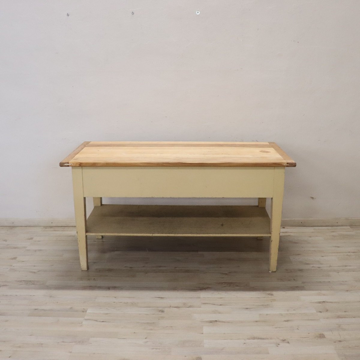 Worktable In Cream Lacquered Poplar Wood, Italy Late 19th Century-photo-2