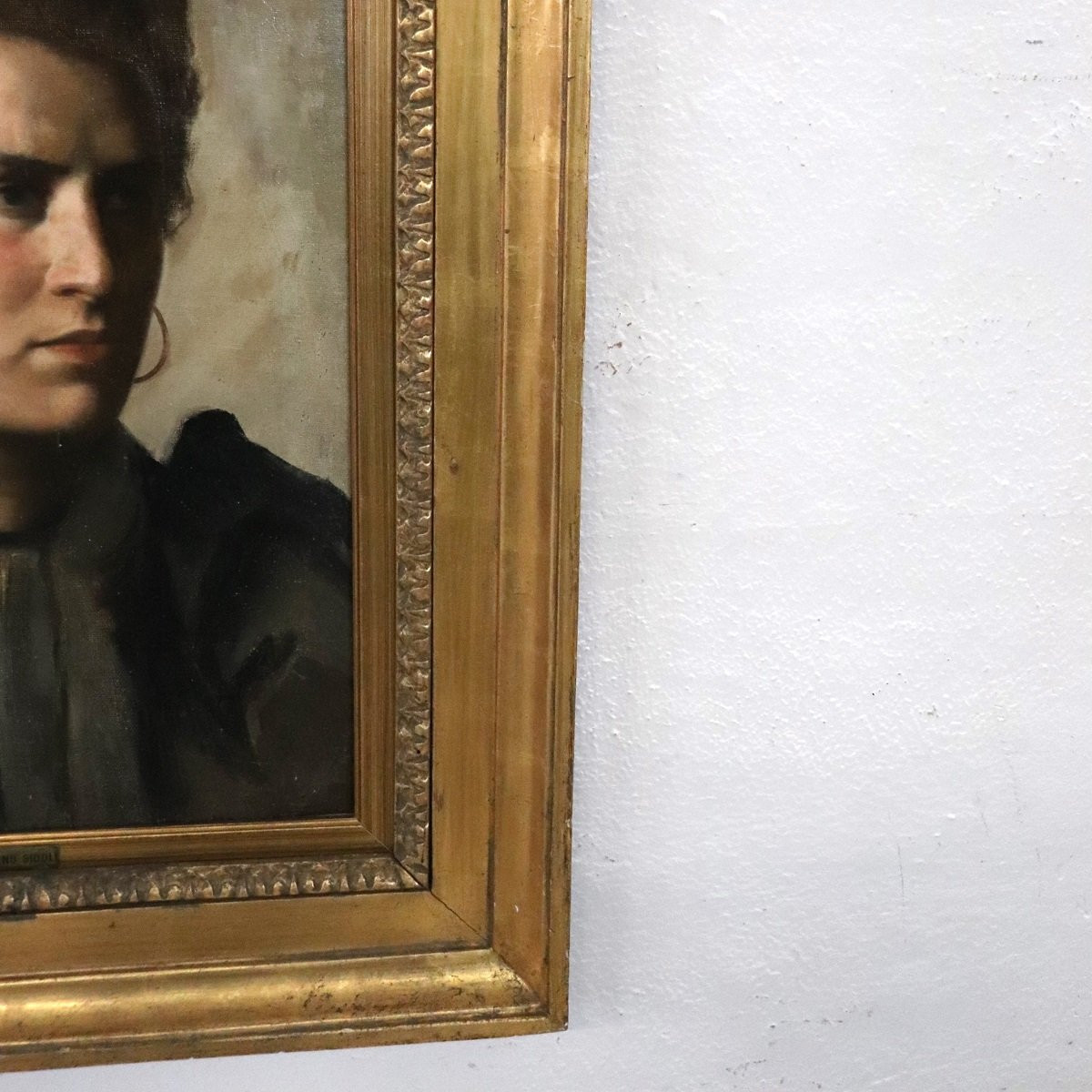 Peinture à l'huile sur toile, portrait de femme signé Nazzareno Sidoli-photo-4