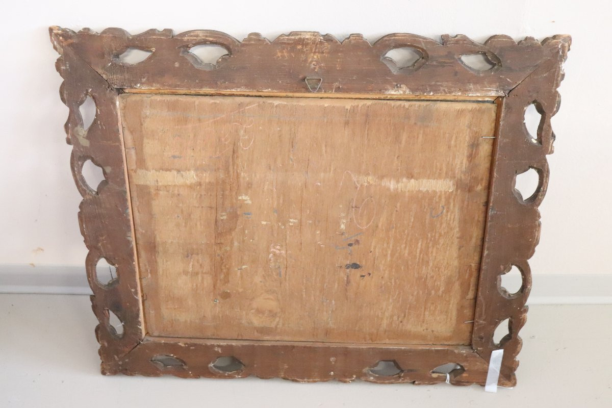 Oil Painting On Plywood, People In The City Park, Early 20th Century-photo-6