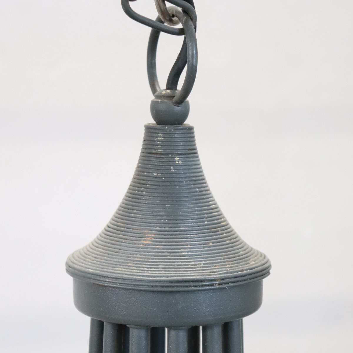 Vintage Large Iron Balloon Chandelier, 12 Bulbs-photo-2