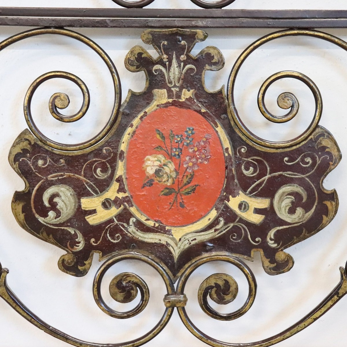 Pair Of Antique Headboards In Wrought Iron, Italy Early 19th Century-photo-5