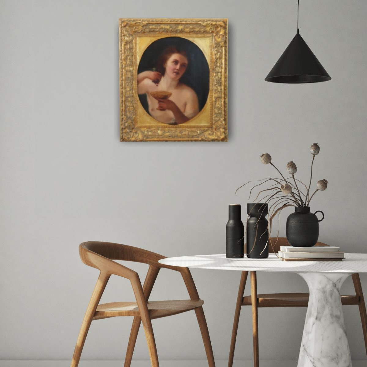 Mythological Figure Of Maenad, Oil Painting On Canvas, Italy 19th Century-photo-4