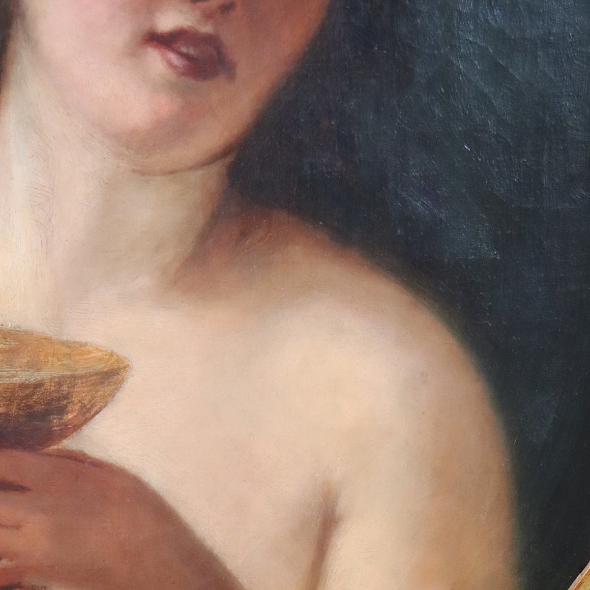 Mythological Figure Of Maenad, Oil Painting On Canvas, Italy 19th Century-photo-4