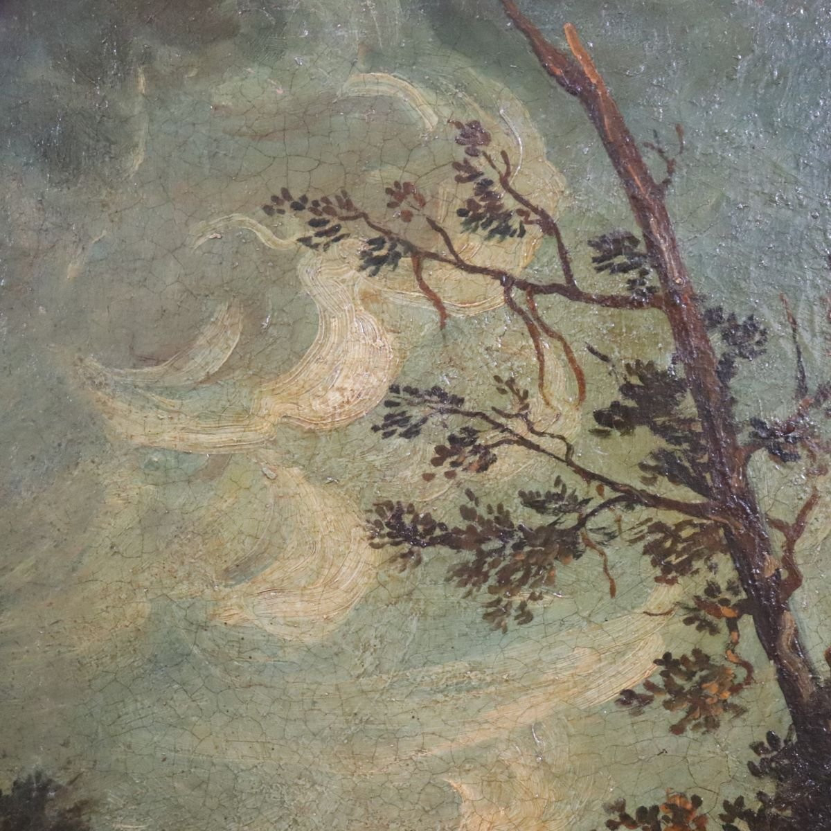 River Landscape, Oil On Canvas, Italy, 19th Century-photo-4