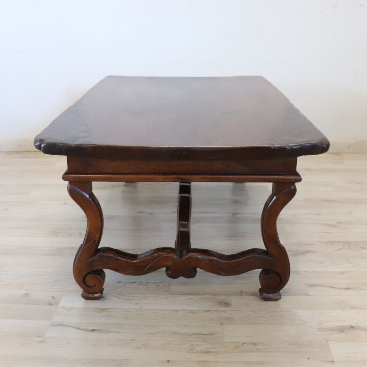 Solid Walnut Coffee Table, Italy, Early 20th Century, Restored-photo-4